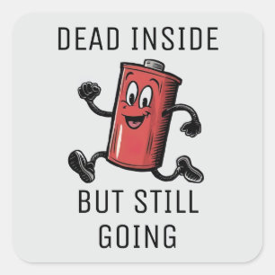 Funny Running Battery Sticker Set