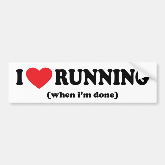 funny running bumper sticker (Front)