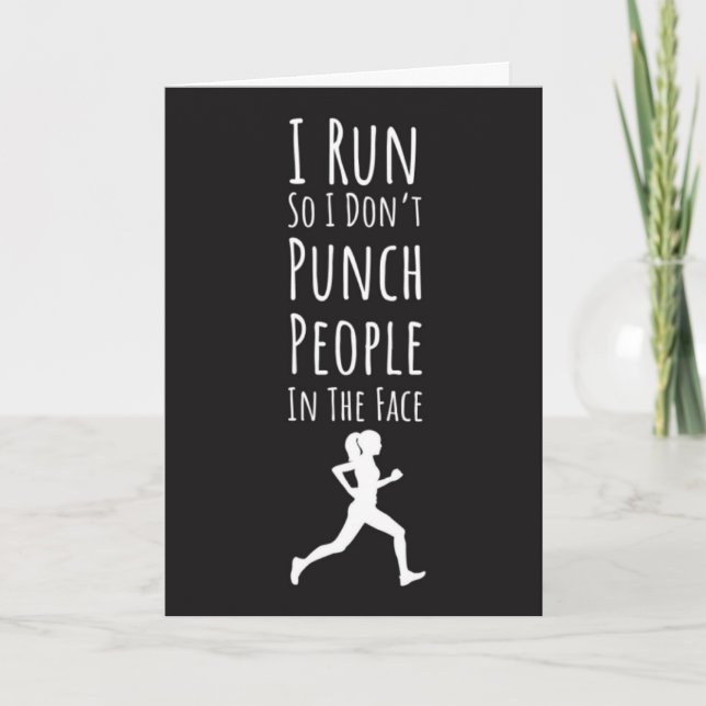 Funny Running Card Runner Fitness Jogging Marathon (Front)