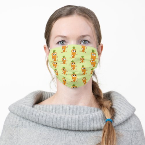 Funny Running Carrot Adult Cloth Face Mask