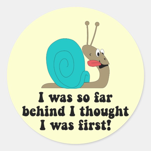 Funny running classic round sticker (Front)