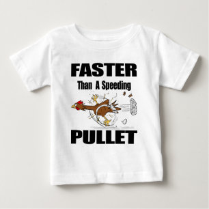 Funny running cool chicken cartoon illustration baby T-Shirt