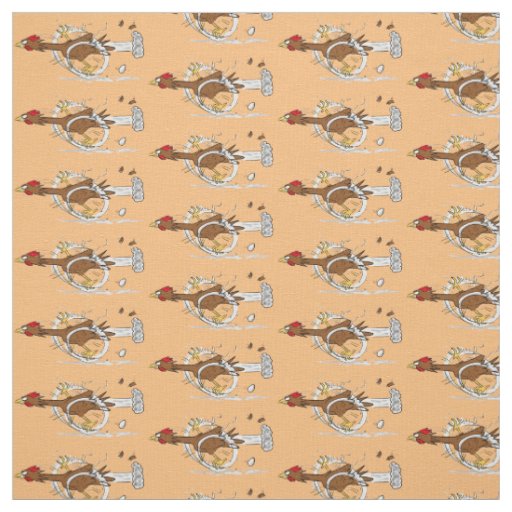 Funny running cool chicken cartoon illustration fabric
