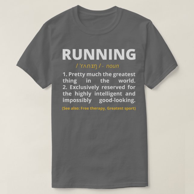 Funny Running Definition Noun Runner Track Field G T-Shirt (Design Front)