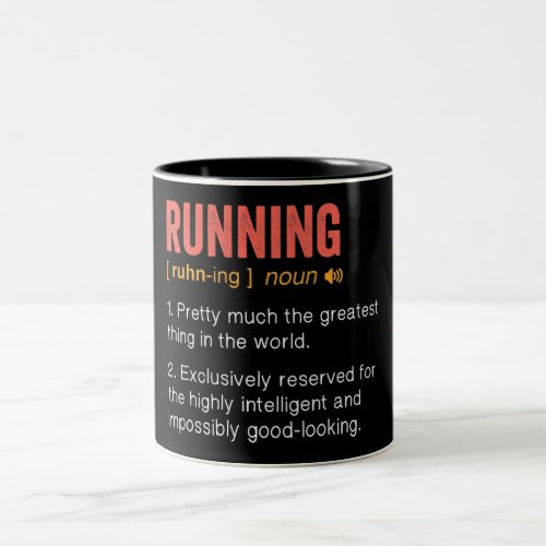 Funny Running Definition Two_Tone Coffee Mug