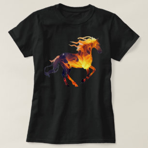 Funny running Fire Horse burning Horse love T-Shirt