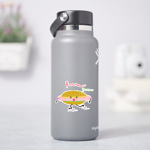 Funny running hotdog with text RUN RUN Sticker