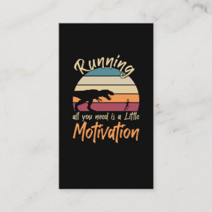 Funny Running Motivation Dinosaur Joke Business Card