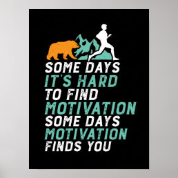 Funny Running Motivation To Run Chased By Bear Poster