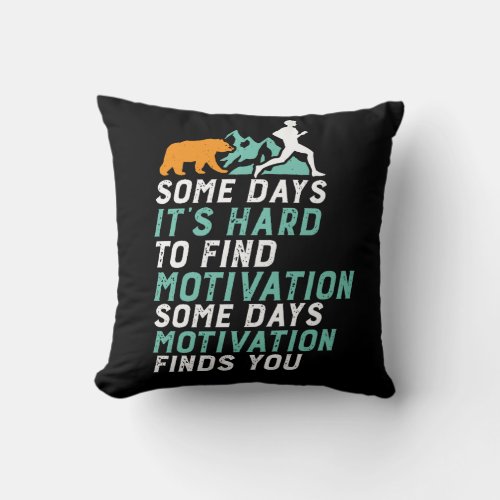 Funny Running Motivation To Run Chased By Bear Throw Pillow