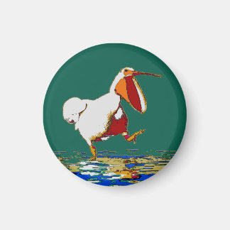 Funny Running Pelican Magnet