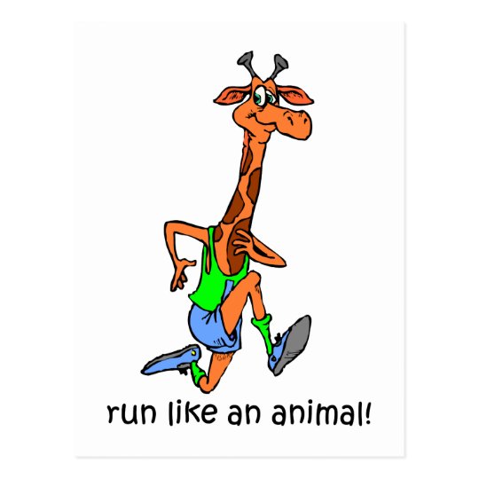 Funny running postcard