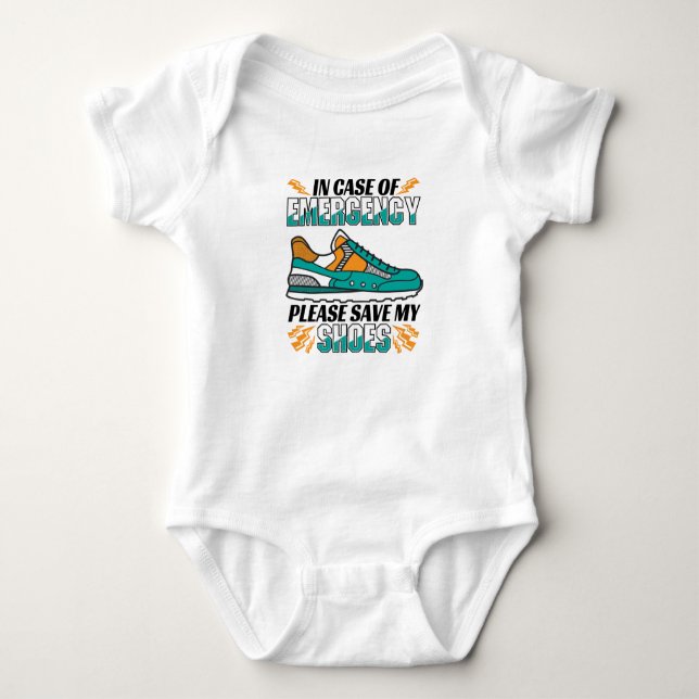 Funny Running Quote - Save My Shoes Baby Bodysuit (Front)