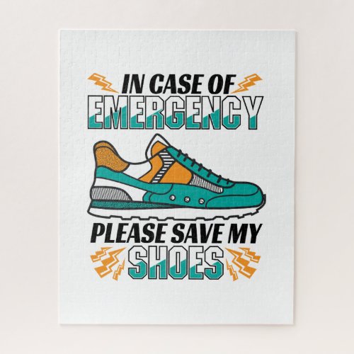 Funny Running Quote _ Save My Shoes Jigsaw Puzzle