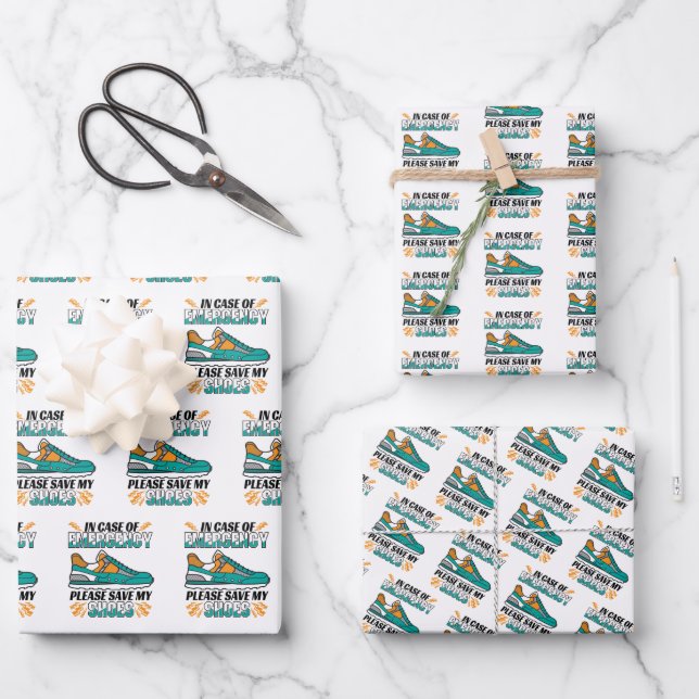 Funny Running Quote - Save My Shoes Wrapping Paper Sheets (Front)