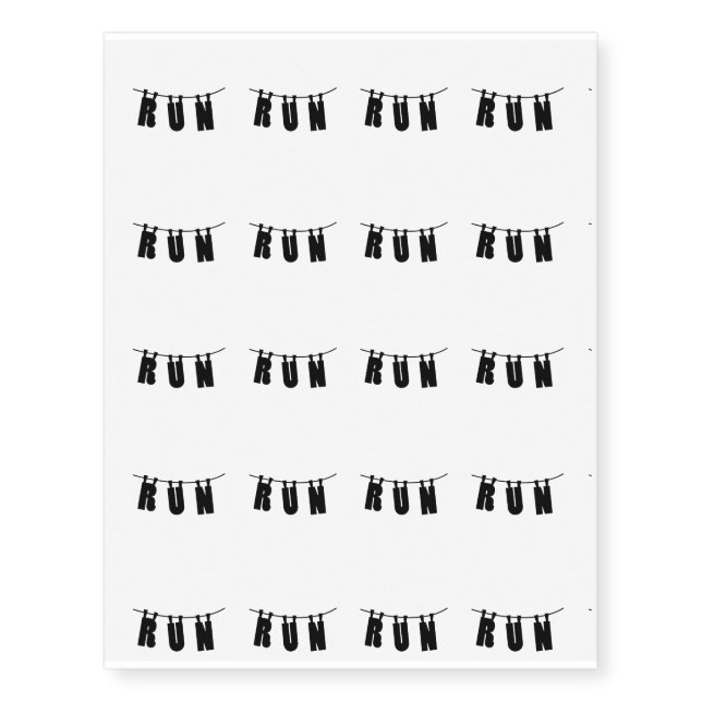 Funny Running Runner Gifts Temporary Tattoos (Front)