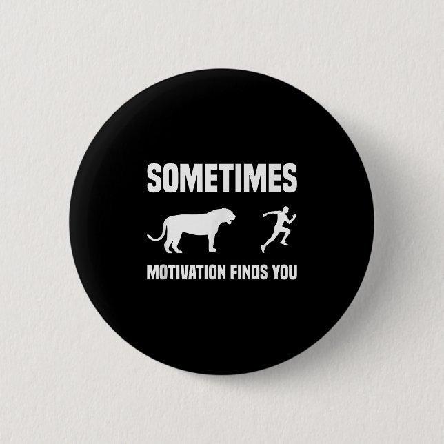 Funny Running Shirt Sport Runner Tiger Motivation  Button (Front)