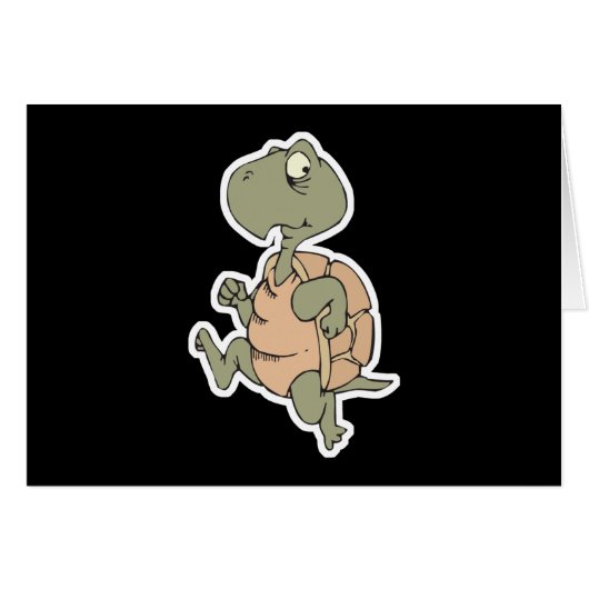 funny running turtle cards (Front Horizontal)
