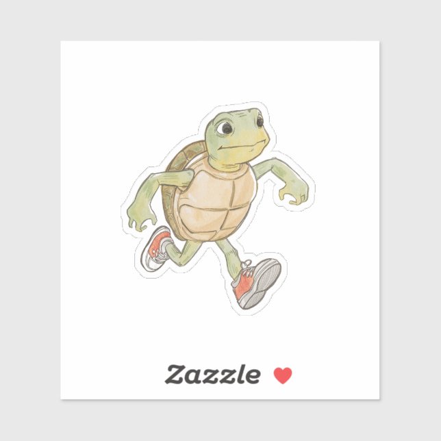 Funny Running Turtle Sticker | Cartoon (Sheet)