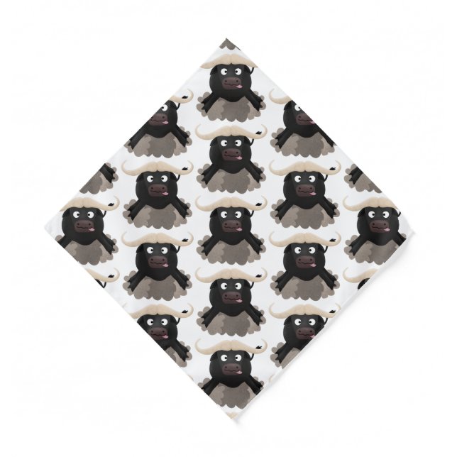 Funny running water buffalo cartoon bandana (Front)