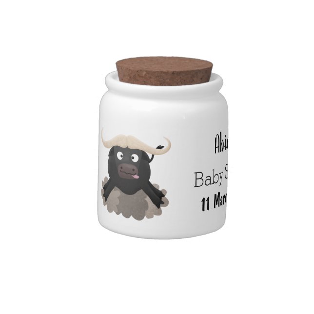 Funny running water buffalo cartoon candy jar (Left)