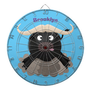 Funny running water buffalo cartoon dart board