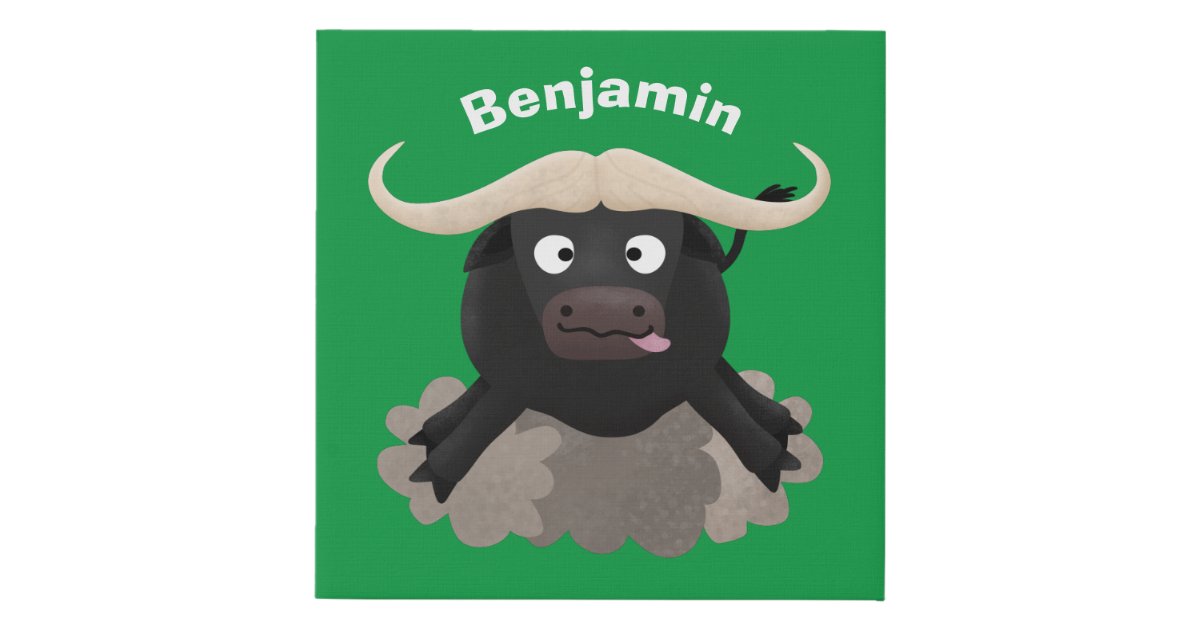 Funny running water buffalo cartoon faux canvas print | Zazzle Funny running water buffalo cartoon faux canvas print | Zazzle