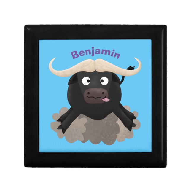 Funny running water buffalo cartoon gift box (Front)