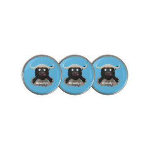 Funny running water buffalo cartoon golf ball marker