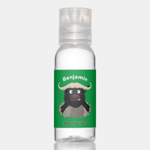 Funny running water buffalo cartoon hand sanitizer