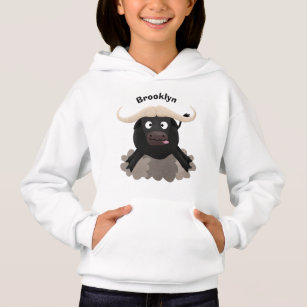 Funny running water buffalo cartoon hoodie