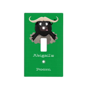 Funny running water buffalo cartoon  light switch cover