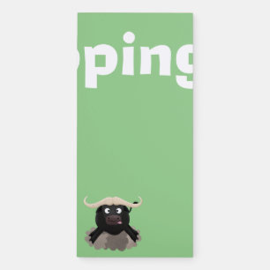 Funny running water buffalo cartoon magnetic notepad