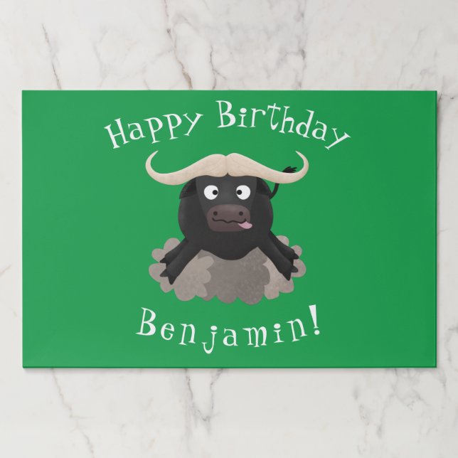 Funny running water buffalo cartoon paper pad (Front)