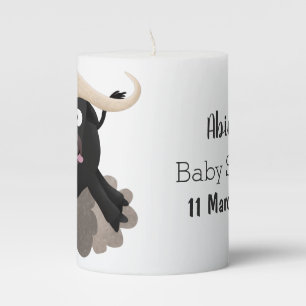 Funny running water buffalo cartoon pillar candle