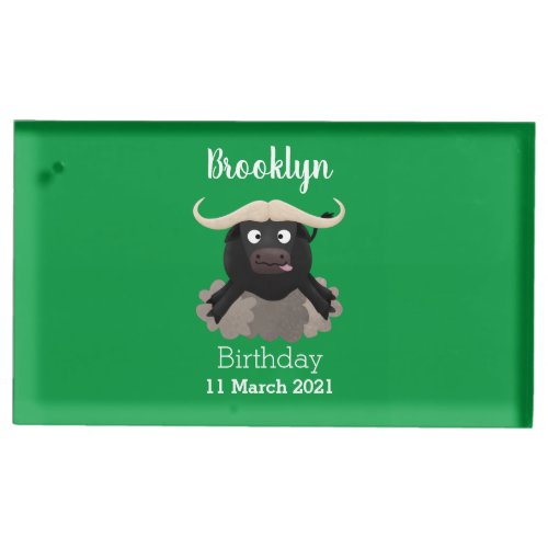 Funny running water buffalo cartoon place card holder
