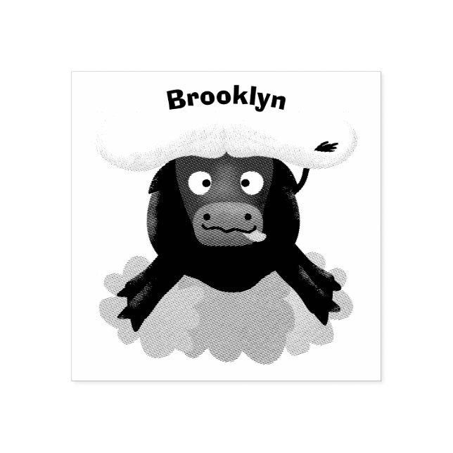 Funny running water buffalo cartoon rubber stamp (Imprint)