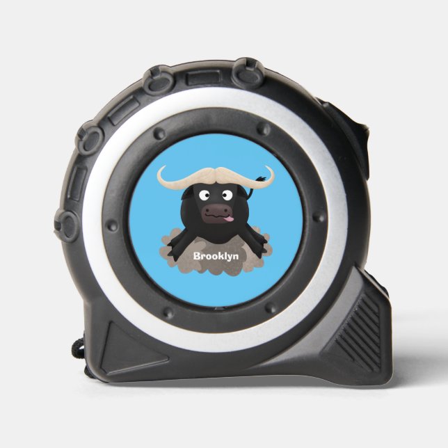 Funny running water buffalo cartoon tape measure (Front)