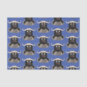 Funny running water buffalo cartoon tissue paper