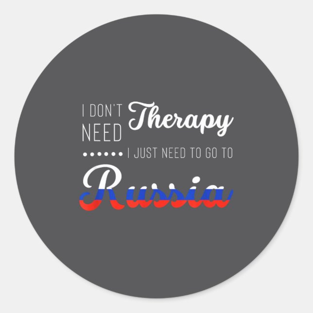 Funny Russia Summer Vacation Travel Souvenir Quote Classic Round Sticker (Front)