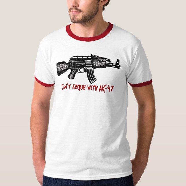 Funny russian AK 47 military t-shirt design (Front)