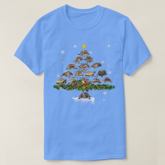 Funny Russian Tortoise Christmas Tree Tee Ornament (Design Front)