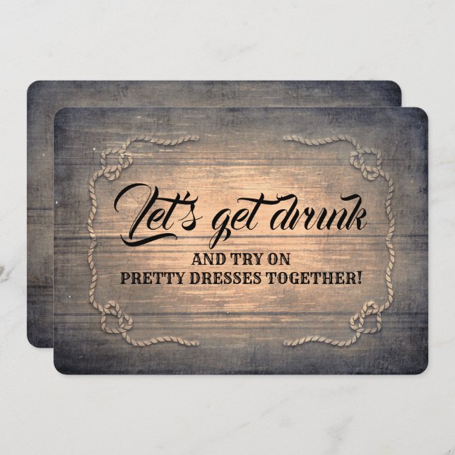 Funny Rustic Bridesmaid / Maid of Honor Proposal Invitation (Front/Back)