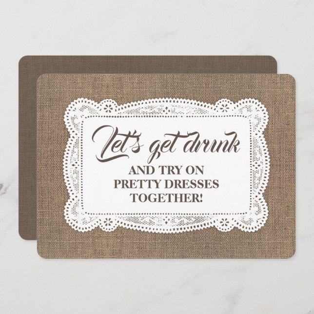 Funny Rustic Bridesmaid / Maid of Honor Proposal Invitation (Front/Back)