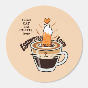 Funny Rustic Cat Coffee Neutral Beige Custom Cute Classic Round Sticker