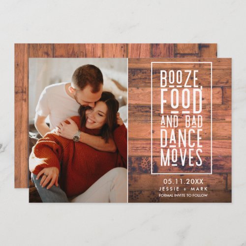 Funny Rustic Photo Wedding  Save The Date
