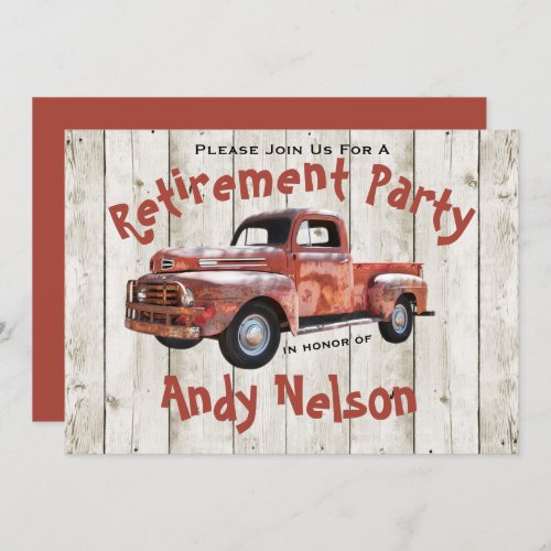 Funny Rustic Retirement Party Invitation