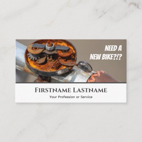 Funny rusty bike bell for Bicycle Repair Shops Business Card