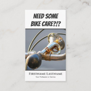 Funny rusty bike horn for Bicycle Repair Shops Business Card