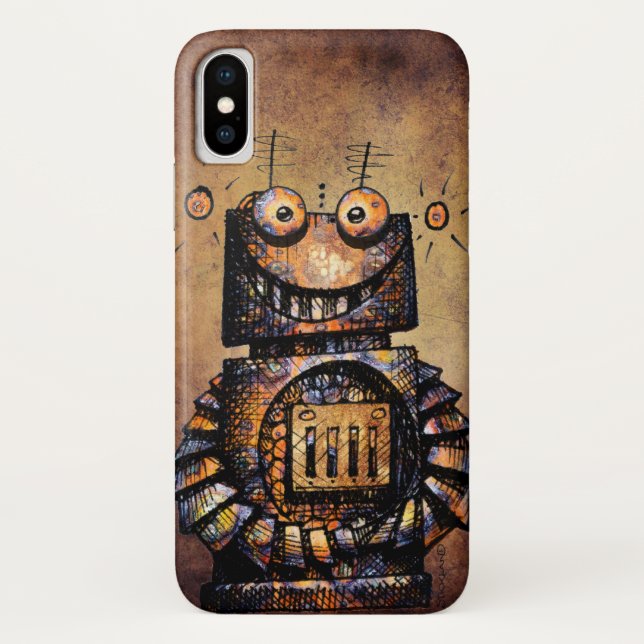 Funny Rusty Steampunk Robot Case-Mate iPhone Case (Back)
